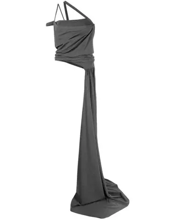 The Attico Asymmetric-neckline Sash Top in Black | Lyst