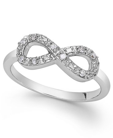 Macy's Sterling Silver Diamond Infinity Ring