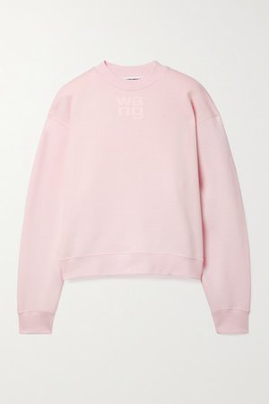 Printed Cotton-blend Jersey Sweatshirt - Pink