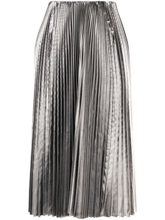 Balenciaga Metallic Pleated Skirt 601169TEO22 Silver | Farfetch