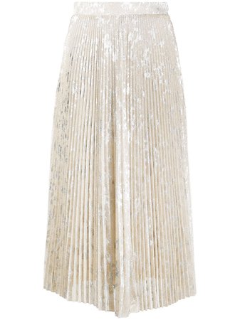Blumarine Metallic Pleated Skirt - Farfetch