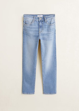 Straight-medium wash jeans - Women | Mango USA