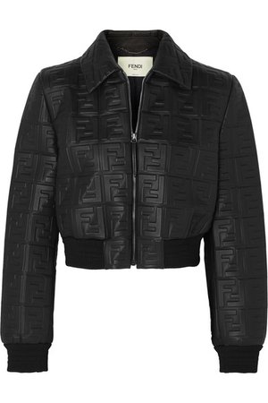 Fendi | Cropped embossed leather jacket | NET-A-PORTER.COM