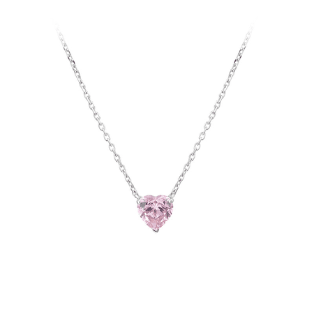 pink heart shaped necklace