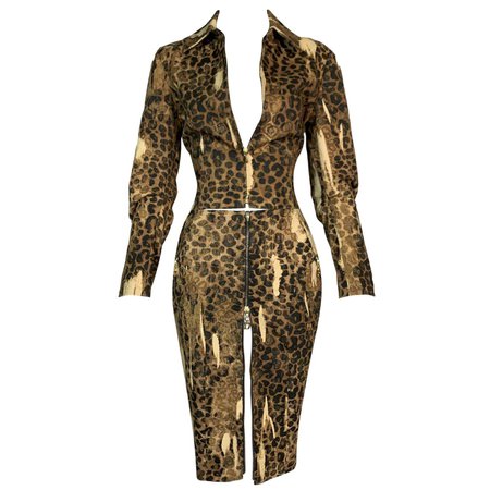 F/W 2000 Christian Dior John Galliano Leopard Cropped Jacket and Skirt Set For Sale at 1stDibs