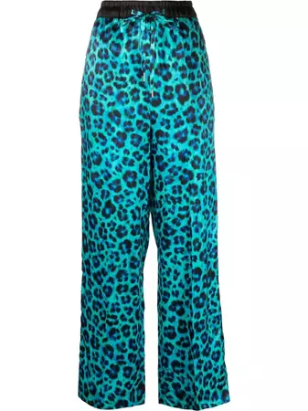 SANDRO Leopard Print wide-leg Trousers