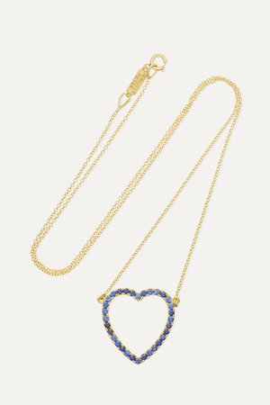 Gold Large Open Heart 18-karat gold sapphire necklace | Jennifer Meyer | NET-A-PORTER