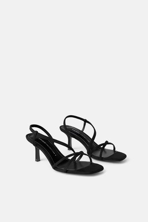 MID-HEIGHT HEELED ELASTIC STRAP SANDALS-View all-WOMAN-SHOES | ZARA United States
