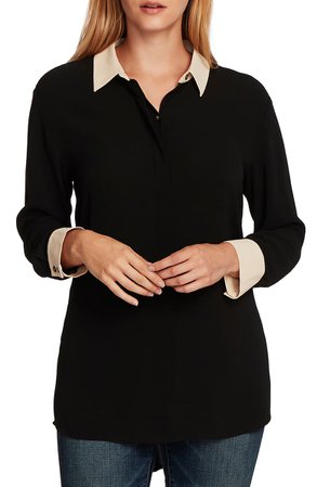 Vince Camuto Contrast Collar Blouse | Nordstrom