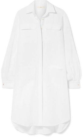 MATIN - Oversized Asymmetric Linen Dress - White