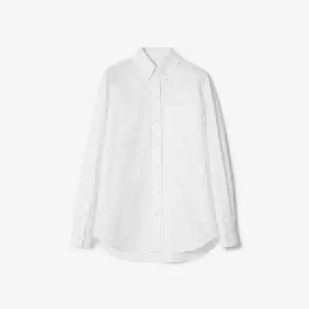 EKD Cotton Blend Fil Coupé Shirt in Optic White - Women | Burberry® Official