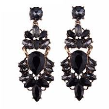 black dangle earrings