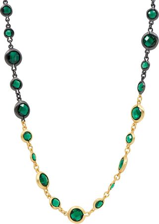 Midnight Green Long Station Necklace
