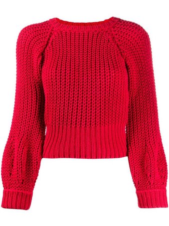 farfetch red knit sweater