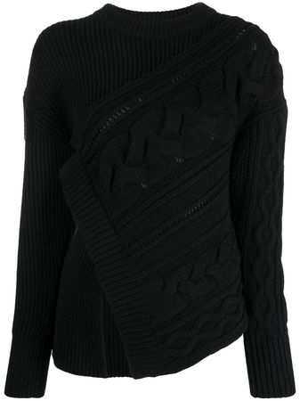 Alexander McQueen Asymmetric Knitted Wool Jumper - Farfetch