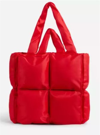 red puffer bag