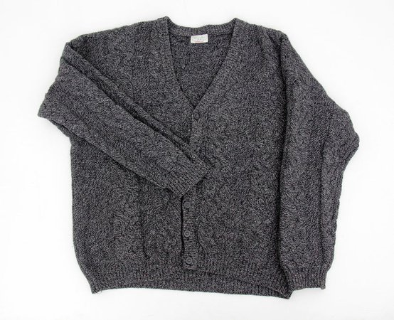 Vintage Sweater // Benetton Shetland Wool Fisherman Cardigan | Etsy