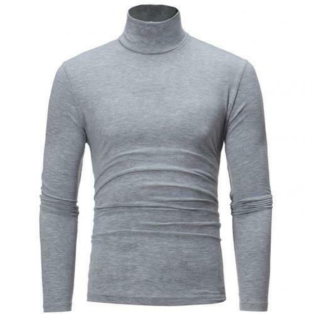 Men's Fit Slim Formal Solid Color Pullover Long Sleeve High Neck Sweater Tops