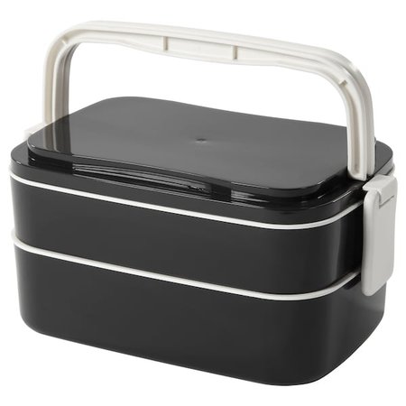 FLOTTIG Lunch box - black, white - IKEA
