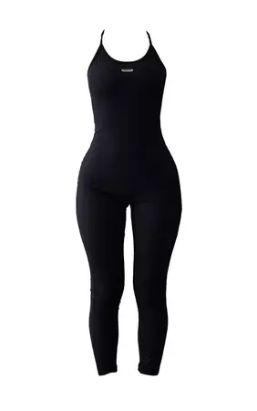Petite Black Plt Sport Sleeveless Jumpsuit | PrettyLittleThing USA
