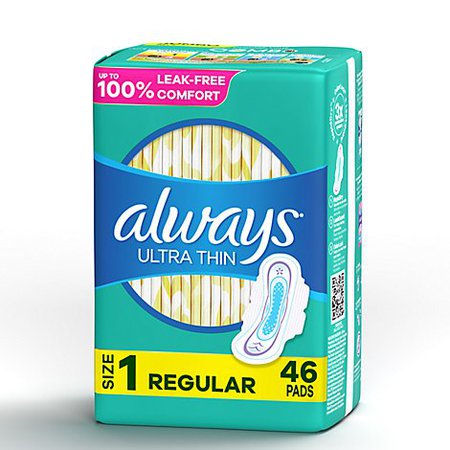 Always Ultra Thin Daytime Pads with Wings Size 1 Regular Unscented - 46 Count - Randalls