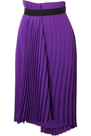 Balenciaga | Asymmetric pleated crepe midi skirt | NET-A-PORTER.COM