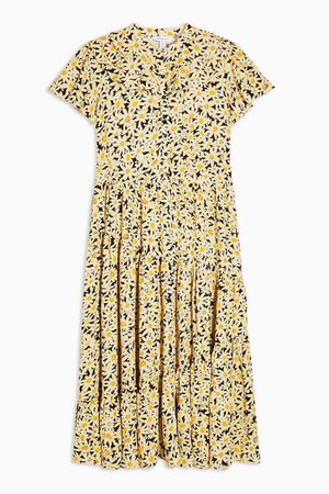 Yellow Daisy Grandad Midi Shirt Dress | Topshop