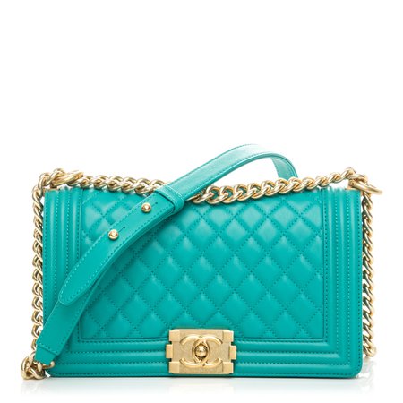 Chanel boy bag (turquoise w gold)