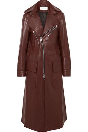 Chloé | Leather coat | NET-A-PORTER.COM