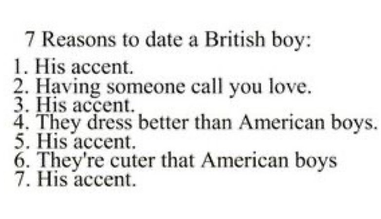 Reason to date a British boy