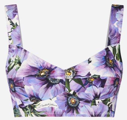Dolce&Gabbana cropped anemone-print corset top
