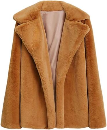 Winter Sale Women Warm Thick Fleece Jacket Solid Overcoat Outercoat Cardigan Faux Fur Coat at Amazon Women's Coats Shop