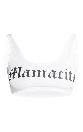 White Printed Mamacita Crop Top | Tops | PrettyLittleThing USA