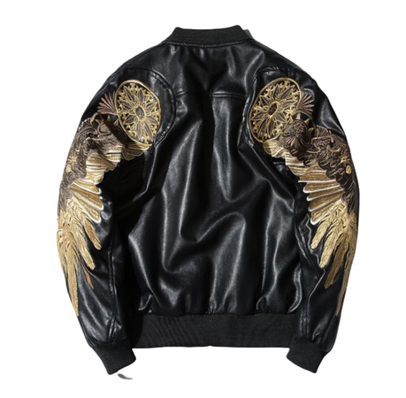 angel wing leather jacket
