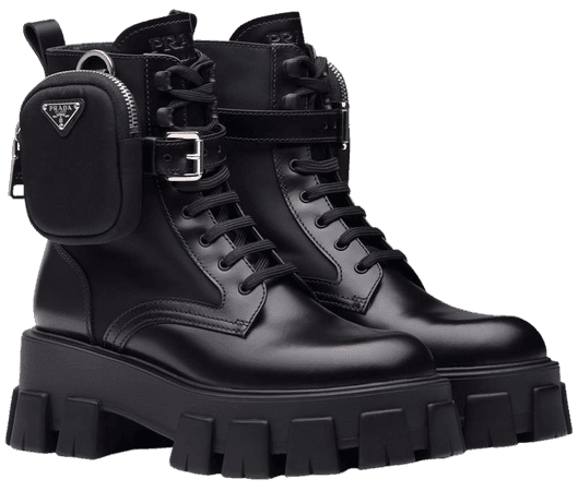 Prada Monolith combat boots with Express Delivery - FARFETCH | ShopLook