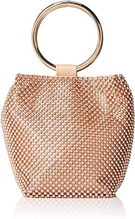 Jessica McClintock Gwen Ball Mesh Ring Wristlet Pouch Clutch, Rose Gold: Handbags: Amazon.com