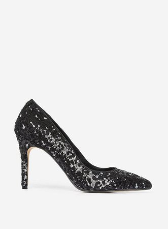 Black 'Danielle' Black Leopard Print Court Shoes | Dorothy Perkins black