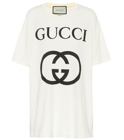 Camiseta De Algodón Con Logo - Gucci |
