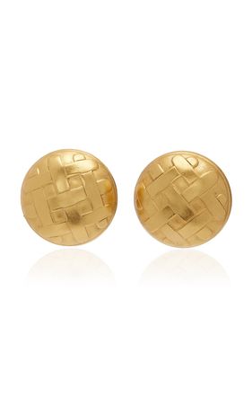 Ben-Amun Gold-Plated Clip-On Button Earrings By Ben-Amun | Moda Operandi