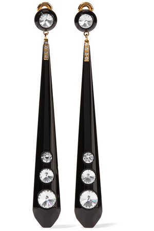 Miu Miu | Perspex crystal clip earrings | NET-A-PORTER.COM