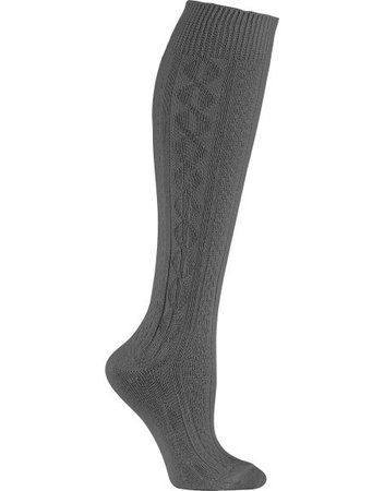 Cotton Cable-Knit Knee High Socks for Women