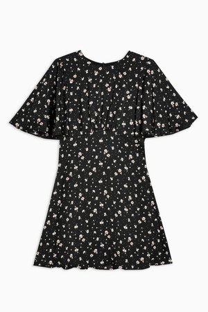 AUSTIN Floral Print Mini Dress | Topshop black