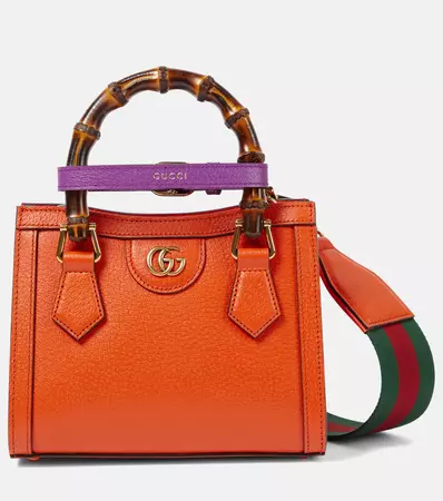 Gucci Diana Leather Tote Bag in Orange - Gucci | Mytheresa