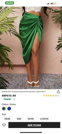 green satin skirt