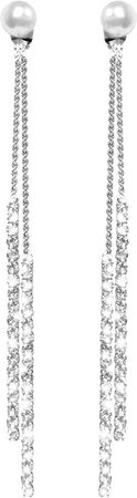 Amazon.com: Fashion Sterling Silver Bling Design Long Dangle Drop Hypoallergenic & Nickel Free Stud Drop Dangle Earrings Jewelry for Girls Women: Clothing, Shoes & Jewelry