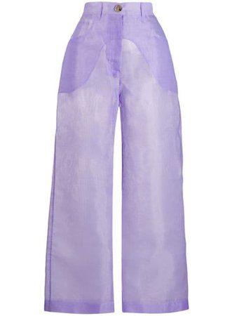 Nanushka Marfa Sheer Trousers WPA00138 Purple | Farfetch