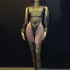 Exotic Dancewear Rhinestone Bodysuit / Club Costume Women's Performance Spandex Crystals / Rhinestones Long Sleeve Leotard / Onesie - Google Search