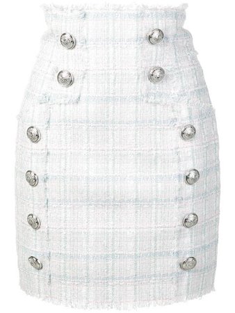 Balmain double breasted boucle skirt $1,197 - Shop SS19 Online - Fast Delivery, Price