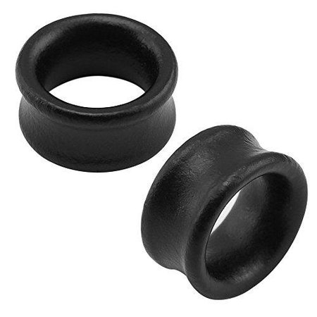 *clipped by @luci-her* Vintage Black Natural Organic Wood Ear Gauges Flesh Tunnel Plugs