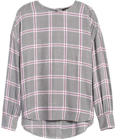 JAPAN EXCLUSIVE Oversized Flannel Button-Back Shirt